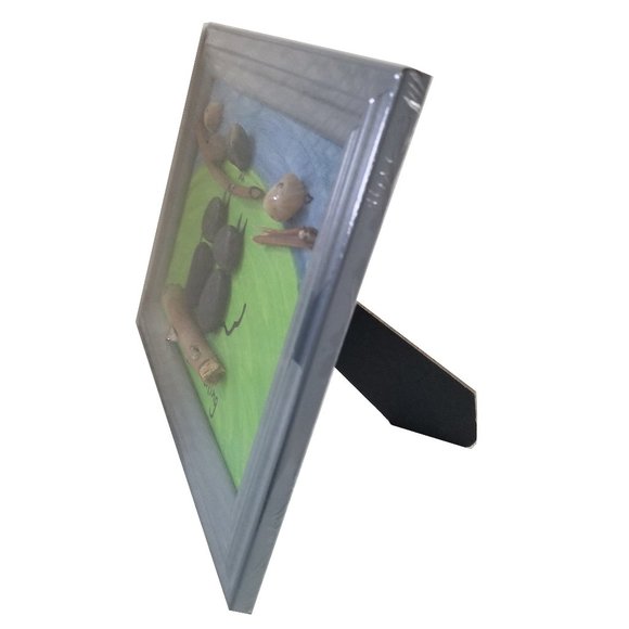 Cats Birds Watching Pebble Art Picture Hand Paint - Picture 2 of 5